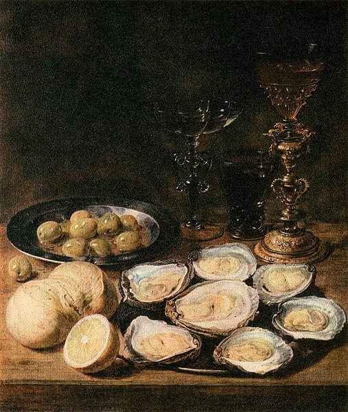 Alexander Adriaenssen with Oysters Spain oil painting art